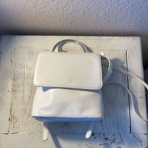 White Leather Backpack